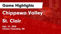 Chippewa Valley  vs St. Clair Game Highlights - Feb. 21, 2020
