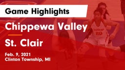 Chippewa Valley  vs St. Clair Game Highlights - Feb. 9, 2021