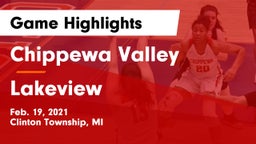 Chippewa Valley  vs Lakeview  Game Highlights - Feb. 19, 2021