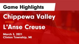 Chippewa Valley  vs L'Anse Creuse  Game Highlights - March 3, 2021