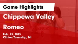 Chippewa Valley  vs Romeo Game Highlights - Feb. 23, 2023