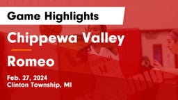 Chippewa Valley  vs Romeo  Game Highlights - Feb. 27, 2024
