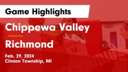 Chippewa Valley  vs Richmond  Game Highlights - Feb. 29, 2024