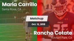 Matchup: Maria Carrillo High vs. Rancho Cotate  2018