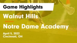 Walnut Hills  vs Notre Dame Academy Game Highlights - April 5, 2022