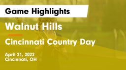 Walnut Hills  vs Cincinnati Country Day  Game Highlights - April 21, 2022