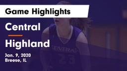 Central  vs Highland  Game Highlights - Jan. 9, 2020