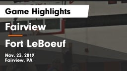 Fairview  vs Fort LeBoeuf  Game Highlights - Nov. 23, 2019