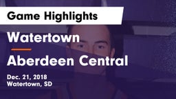 Watertown  vs Aberdeen Central  Game Highlights - Dec. 21, 2018