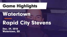 Watertown  vs Rapid City Stevens  Game Highlights - Dec. 29, 2018