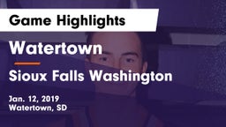 Watertown  vs Sioux Falls Washington  Game Highlights - Jan. 12, 2019
