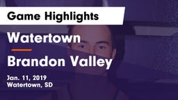 Watertown  vs Brandon Valley  Game Highlights - Jan. 11, 2019