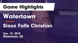 Watertown  vs Sioux Falls Christian  Game Highlights - Jan. 19, 2019