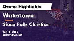 Watertown  vs Sioux Falls Christian  Game Highlights - Jan. 8, 2021