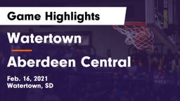 Watertown  vs Aberdeen Central  Game Highlights - Feb. 16, 2021