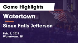 Watertown  vs Sioux Falls Jefferson  Game Highlights - Feb. 8, 2022