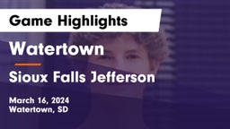 Watertown  vs Sioux Falls Jefferson  Game Highlights - March 16, 2024