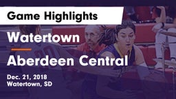 Watertown  vs Aberdeen Central  Game Highlights - Dec. 21, 2018