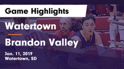 Watertown  vs Brandon Valley  Game Highlights - Jan. 11, 2019