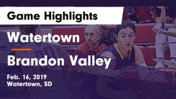 Watertown  vs Brandon Valley Game Highlights - Feb. 16, 2019