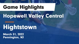 Hopewell Valley Central  vs Hightstown  Game Highlights - March 31, 2022