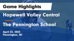 Hopewell Valley Central  vs The Pennington School Game Highlights - April 22, 2023