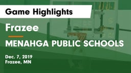 Frazee  vs MENAHGA PUBLIC SCHOOLS Game Highlights - Dec. 7, 2019