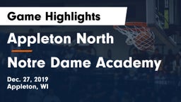 Appleton North  vs Notre Dame Academy Game Highlights - Dec. 27, 2019