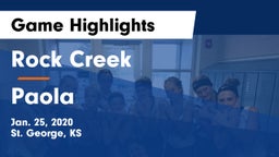 Rock Creek  vs Paola  Game Highlights - Jan. 25, 2020