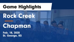 Rock Creek  vs Chapman  Game Highlights - Feb. 18, 2020