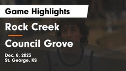 Rock Creek  vs Council Grove  Game Highlights - Dec. 8, 2023