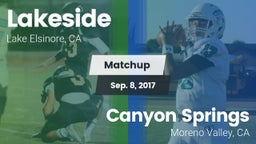 Matchup: Lakeside High vs. Canyon Springs  2017