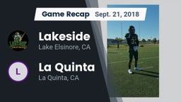 Recap: Lakeside  vs. La Quinta  2018