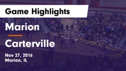 Marion  vs Carterville  Game Highlights - Nov 27, 2016