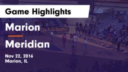 Marion  vs Meridian  Game Highlights - Nov 22, 2016