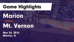 Marion  vs Mt. Vernon  Game Highlights - Nov 24, 2016