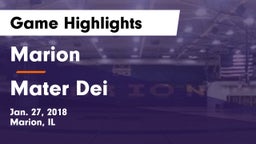 Marion  vs Mater Dei  Game Highlights - Jan. 27, 2018