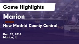 Marion  vs New Madrid County Central  Game Highlights - Dec. 28, 2018