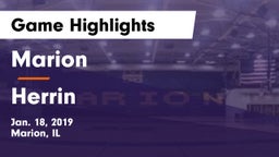 Marion  vs Herrin  Game Highlights - Jan. 18, 2019