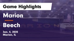 Marion  vs Beech  Game Highlights - Jan. 4, 2020