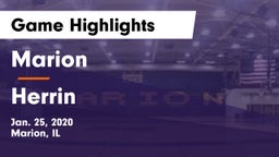 Marion  vs Herrin  Game Highlights - Jan. 25, 2020