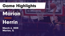 Marion  vs Herrin  Game Highlights - March 6, 2020