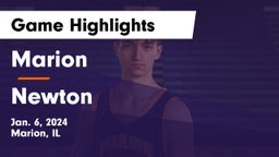 Marion  vs Newton  Game Highlights - Jan. 6, 2024