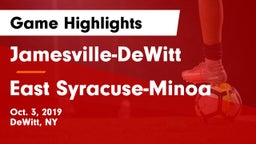 Jamesville-DeWitt  vs East Syracuse-Minoa  Game Highlights - Oct. 3, 2019