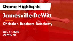 Jamesville-DeWitt  vs Christian Brothers Academy  Game Highlights - Oct. 17, 2020