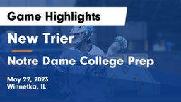 New Trier  vs Notre Dame College Prep Game Highlights - May 22, 2023