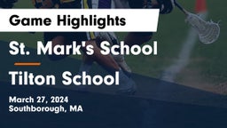 St. Mark's School vs Tilton School Game Highlights - March 27, 2024