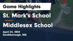 St. Mark's School vs Middlesex School Game Highlights - April 24, 2024