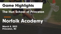 The Hun School of Princeton vs Norfolk Academy Game Highlights - March 8, 2023