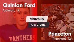 Matchup: Ford  vs. Princeton  2016